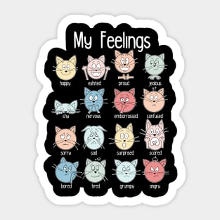 Expressions Print, Emotions Print, Feelings Print, Educational Print for Kids, Funny Cat Print, Montessori Print, Preschool Print, Rainbow Sticker